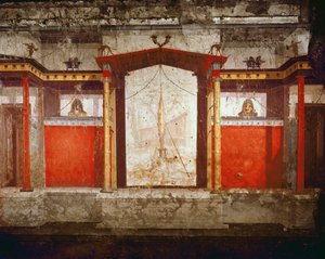 Interior View of the House with Frescoes Dating from 25 BC - AD 25 by Roman